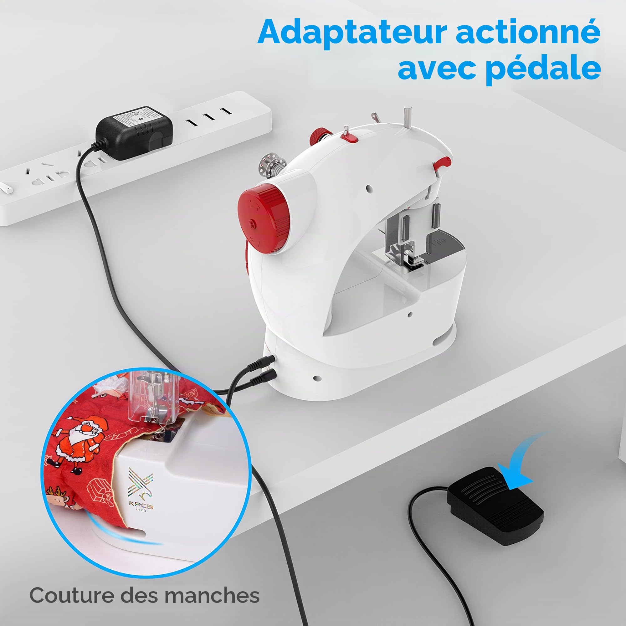 KPCB Machine a Coudre Enfant avec Projet pour Sac à Cordon Noël pour Débutant