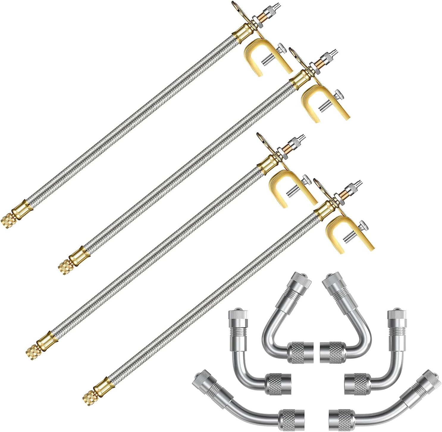 ACCRETION 4 Pieces Valve Stem Extension Stainless Steel