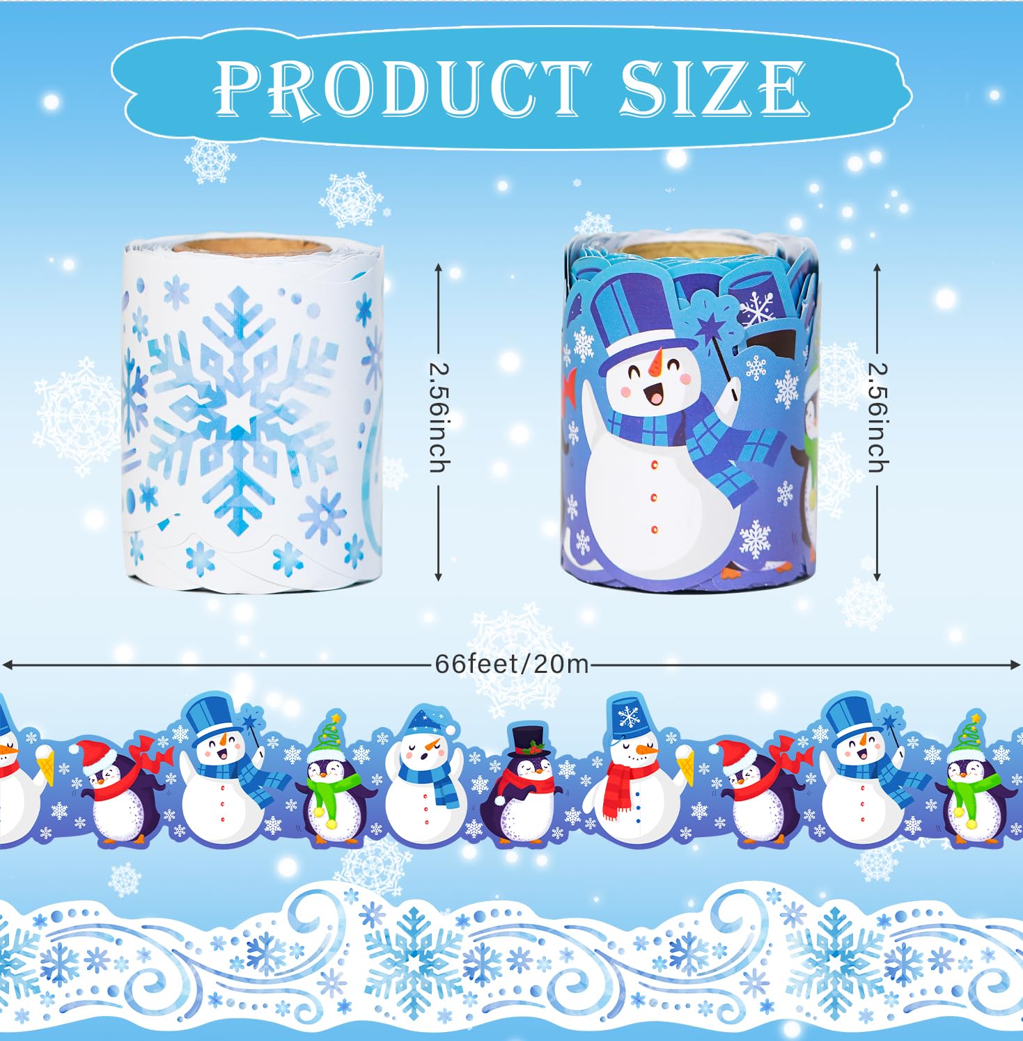 Winter-Pinnwand-Bordüre Mit Schneeflocken-Motiv – 21 M Lang, 7 Cm Breit, Perfekt Für Klassenzimmer & Weihnachtsdeko