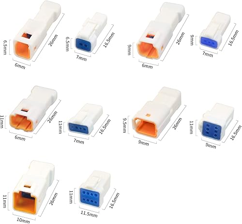 Miniatura 3 de MUYI 196 piezas  19 juegos de conectores JST para cable de 24, 22, 20 AWG, conector eléctrico automotriz de 23468 pines, conectores impermeables con