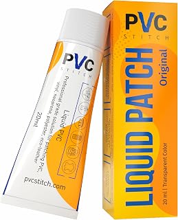 PVC Stitch Liquid Patch – Air Mattress Patch Kit Heavy Duty, Inflatable Patch Glue for PVC & PU, Inflatable Boats, Rafts, Kayaks, SUP, Hot Tubs, Waterbeds, Bounce Houses. Waterproof, 3-hr Cure, 20 ml