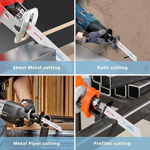 Miniatura 4 de Paquete de 25 hojas de sierra recíproca de 6 pulgadas y 18 Tpi para chapa, tubos de metal, corte de clavos, corte de perfiles, cuchillas Sawzall