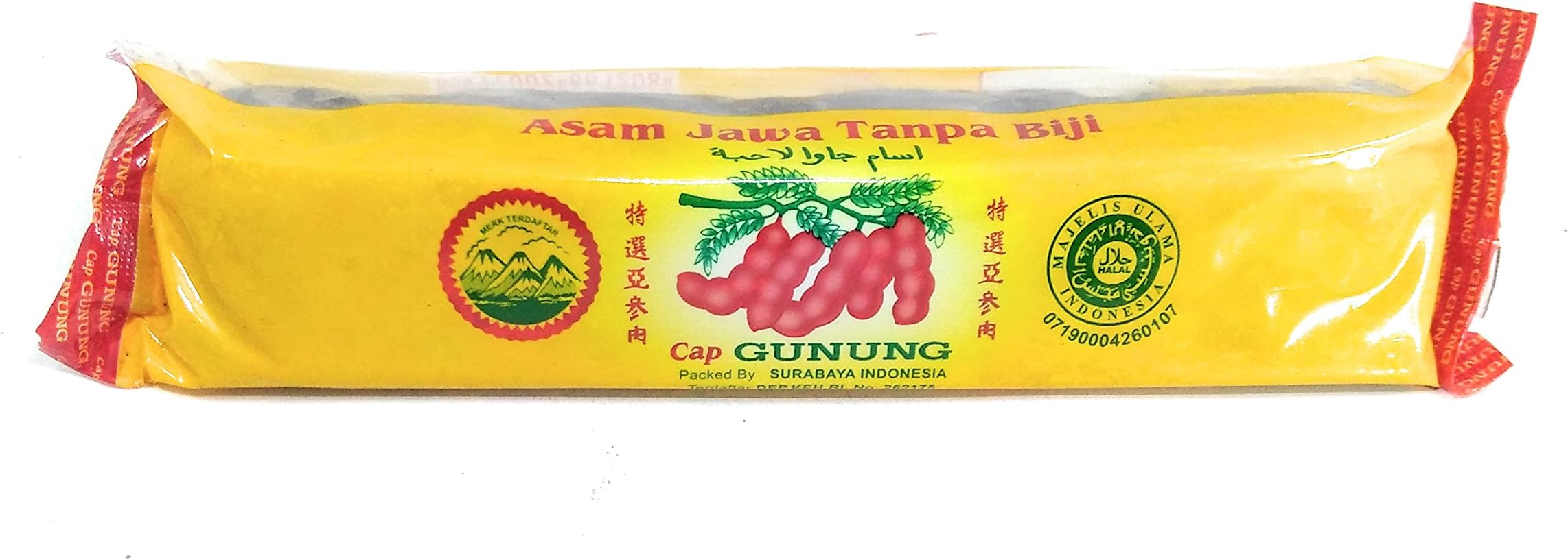 Cap Gunung Asam Jawa Tanpa Biji - Seedless Wet Java Tamarind, 150 Gram (5.29 Oz)