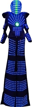 Earthradius Cosplay LED Robot Costume Suit with helmelt Fit Party Night Club Music Festival