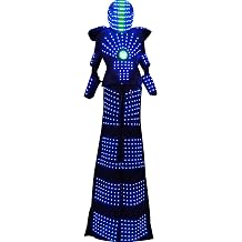 Earthradius Cosplay LED Robot Costume Suit with helmelt Fit Party Night Club Music Festival