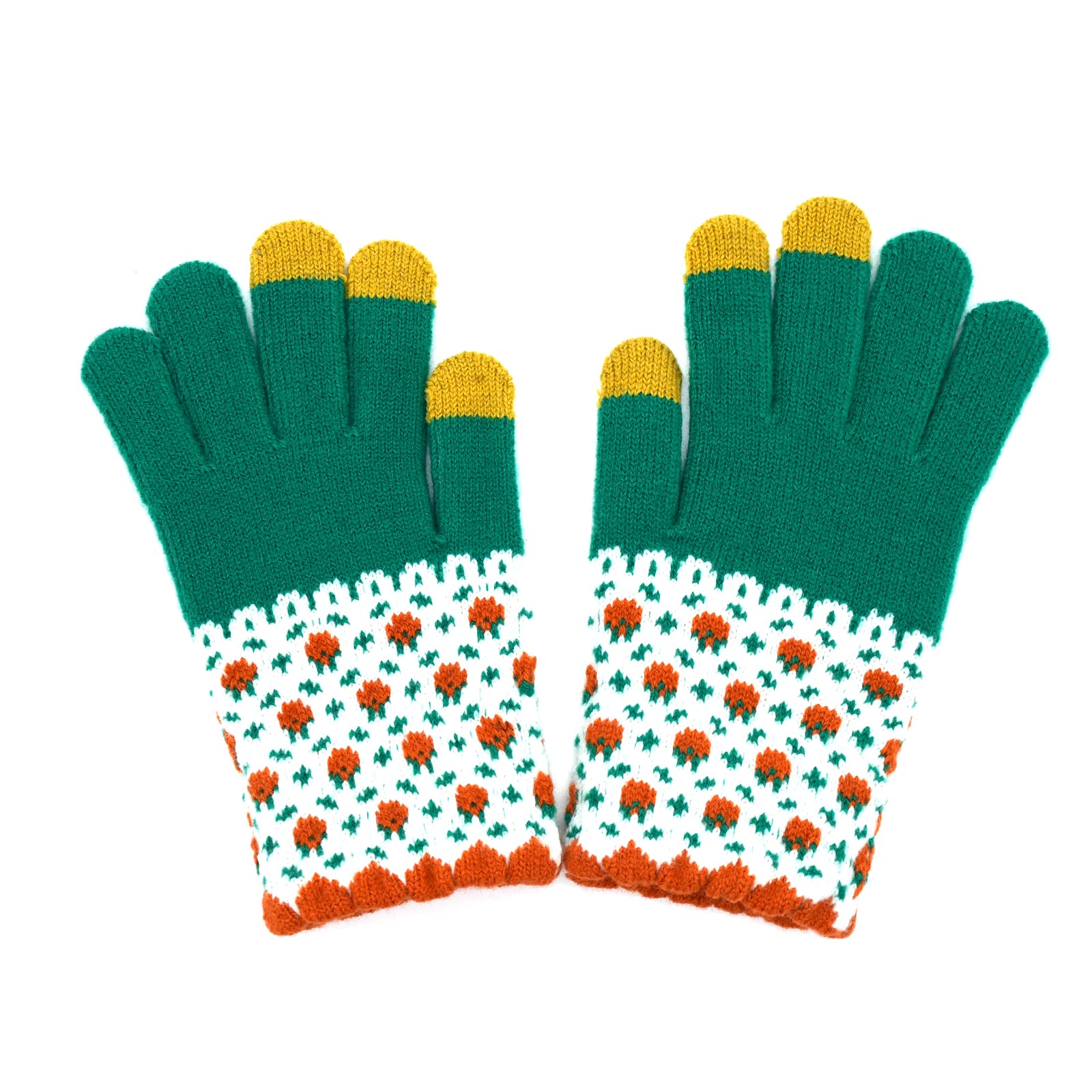 Ralcosuss Winter Touch Screen Gloves for Women Cable Knit Wool Fleece Lined Texting Mittens Gold Weather Warm Sport Glove