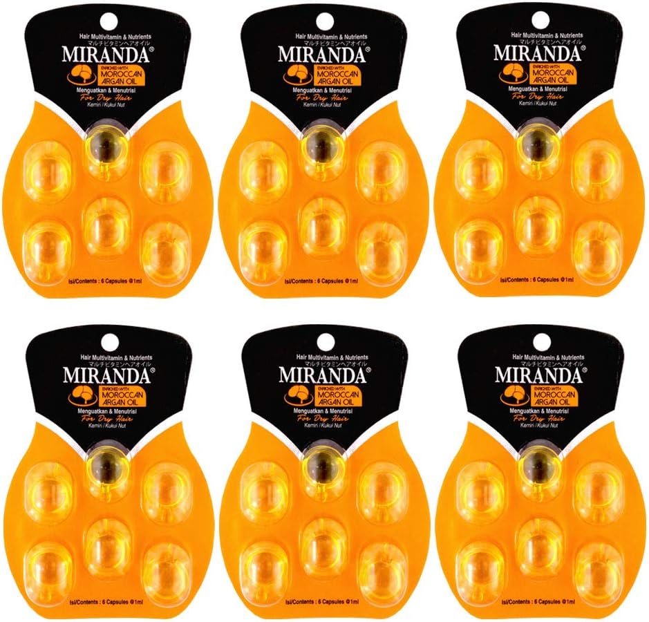 Amazon Miranda ミランダ シルキーシャインヘアオイル ククイナッツ 6セット 36粒 36粒 6カプセル 6セット Miranda ミランダ ヘアオイル 通販