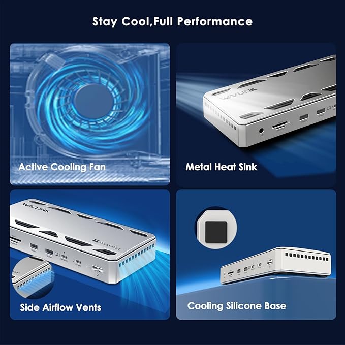 WAVLINK Dock Thunderbolt 5 12 en 1, 120Gbps, 140W PD, 2.5G Ethernet miniatura 8