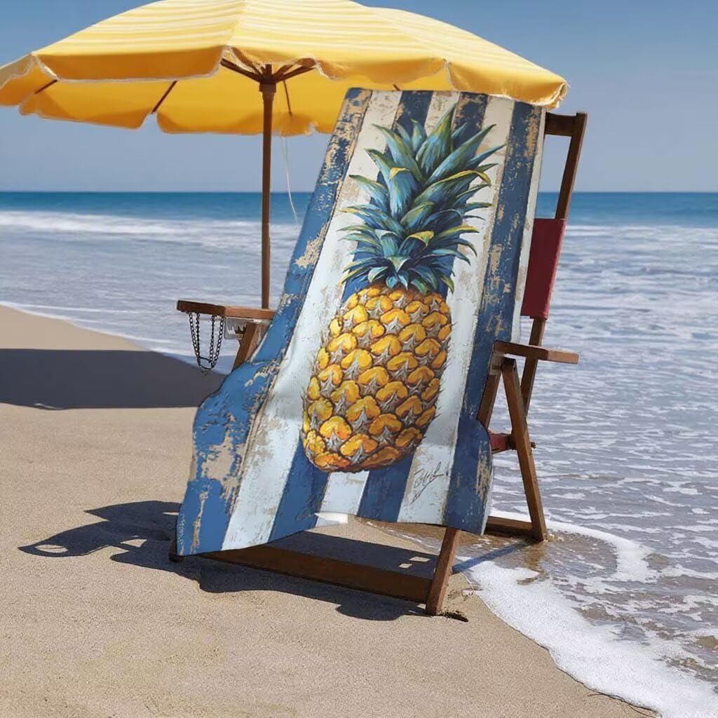 Toalla de Playa Grande 220x100cm/35x70cm, Juego de 2 Toalla Microfibra XXL de Antiarena, Toallas Playa Suave Ligera, Absorbente Secado Rápido, Beach Towel Viaje Yoga, Regalo Mujer Hombre (Fruta) K-10