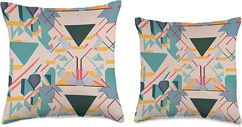 Miniatura 3 de Pure Pattern Paradise Colorful Abstract Geometric Pattern #064 Throw Pillow, 16x16, Multicolor