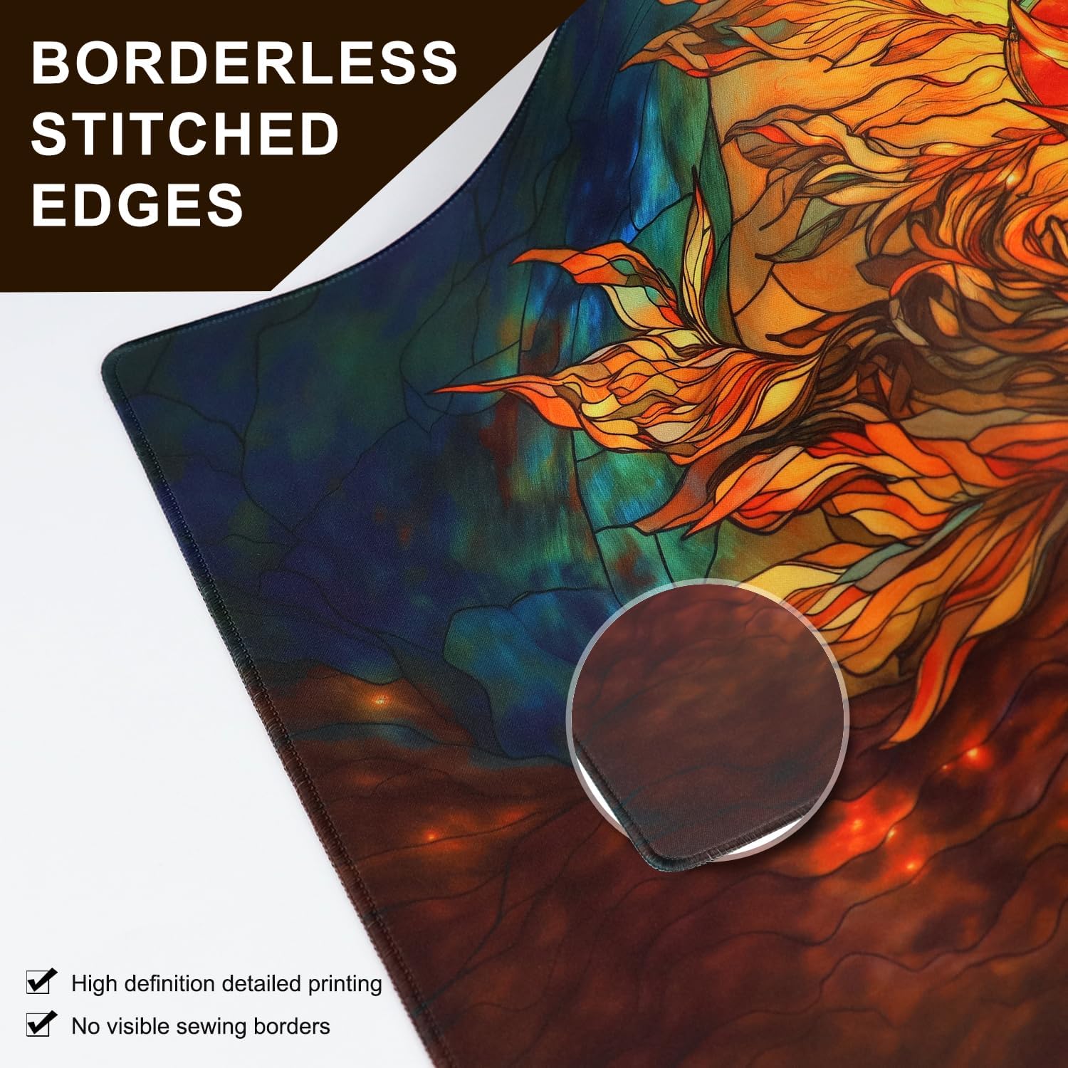 Katomula MTG Playmat, TCG Card Game Playmat, Stitched Edge, Non-Slip Rubber Bottom - 24 x 14 inch - Plains