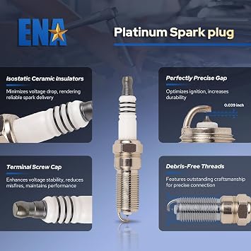 ENA Set of 8 Ignition Coil Pack 16 Platinum Spark Plug Compatible with Ford F150 2010-2014, F250 F350 2011 2012 2013 2014 2015 2016 2017 Super Duty E350 V8 6.2 Replacement for UF631 UF639 DG526 DG525