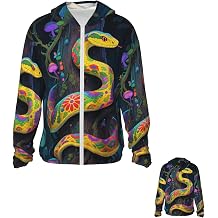 Exquisite Snake Men's UPF 50+ Hoodie Shirts Long Sleeve Sun Protection Jacket Lightweight Fishing Rash Guard