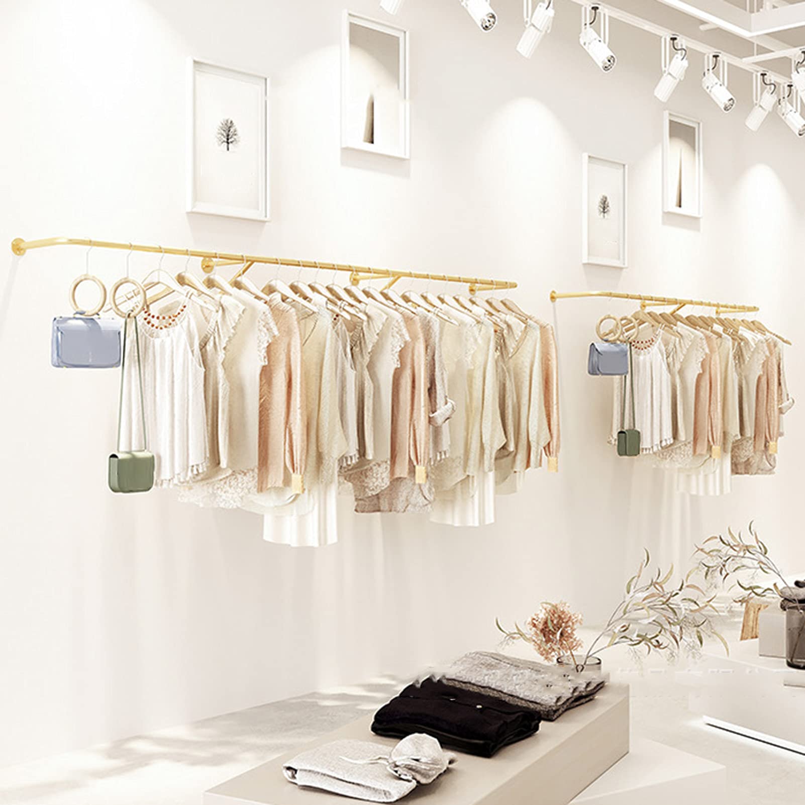 Amazon.co.jp: Clothing Store Display Rack Wall Mounted Side