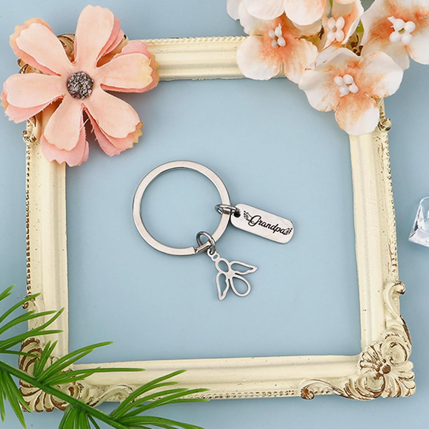 Memorial Gifts for Loss of Grandpa Sympathy Gifts for Loss of Loved One Guardian Angel Keychain Accessories Keychains Bereavement Gift Idea Remembrance Grief Key Chain for Best Friend Women Men