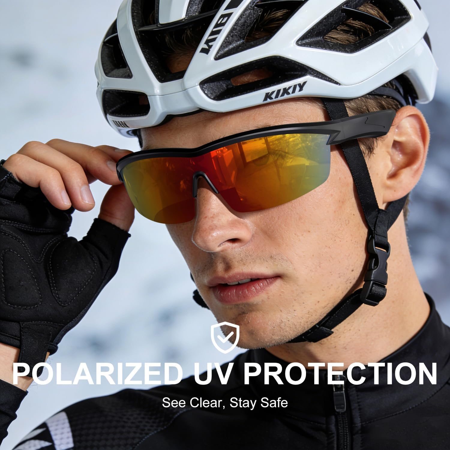 Waterproof Bluetooth Glasses for Cycling Running Black and Red