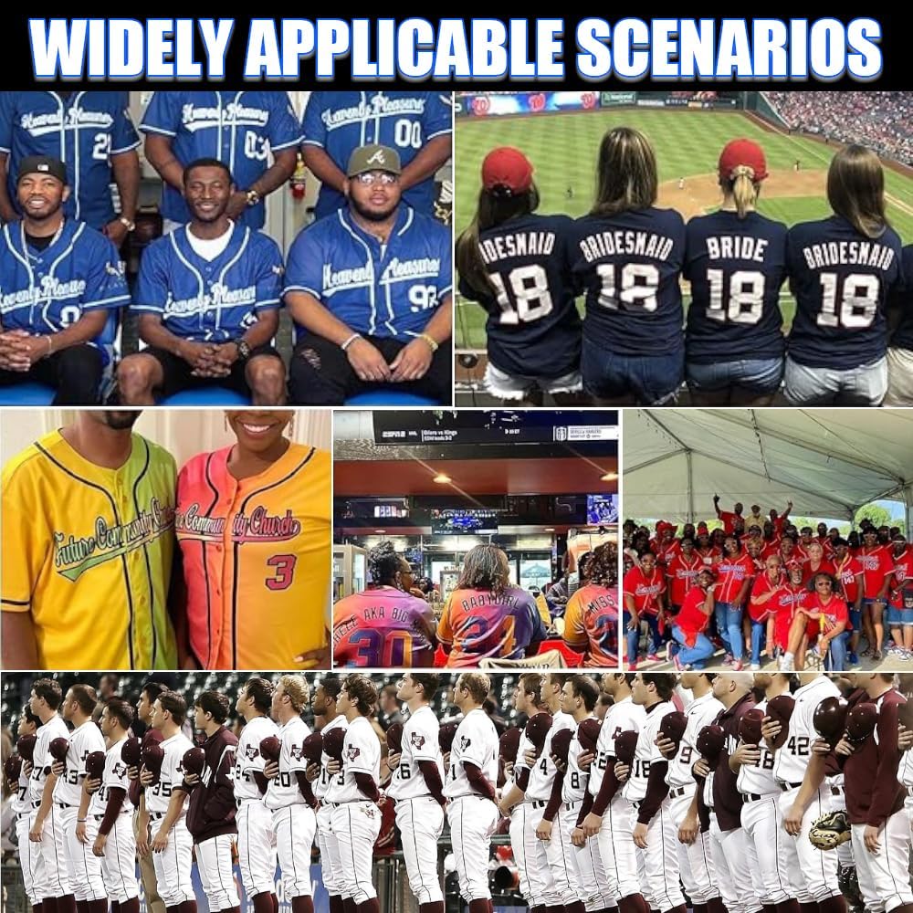 Custom Baseball Jersey Stitched or Print Personalized Uniform Shirts Stitched Printed Name Number for Men/Women/Boy - Image 5