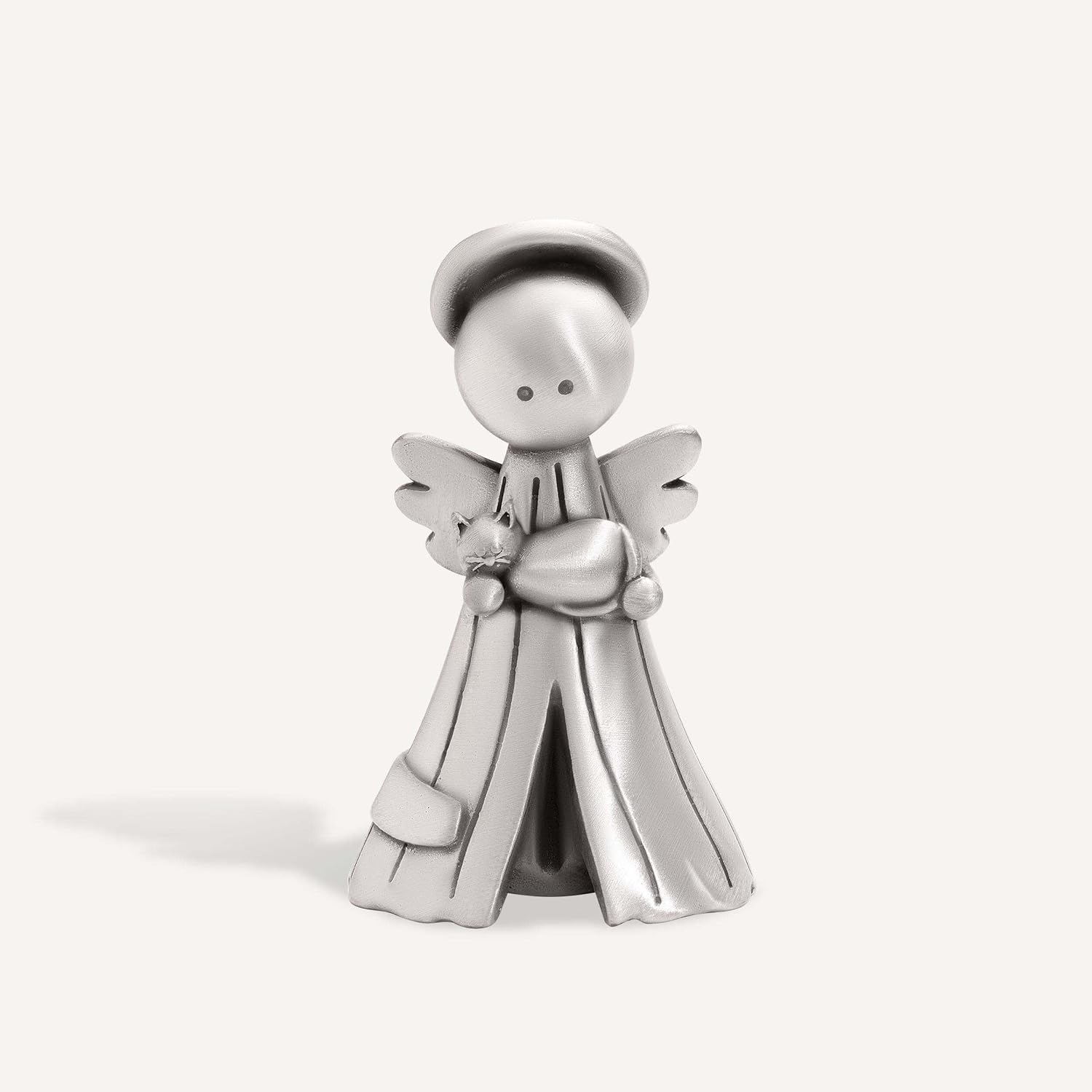LISA LEONARD DESIGNS Safely Held Angel with Cat Pewter Figure Christmas Miniature