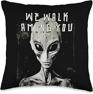 Last Gasp Graphics We Walk Among You Alien Man Creeps from Space Throw Pillow, 16x16, Multicolor
