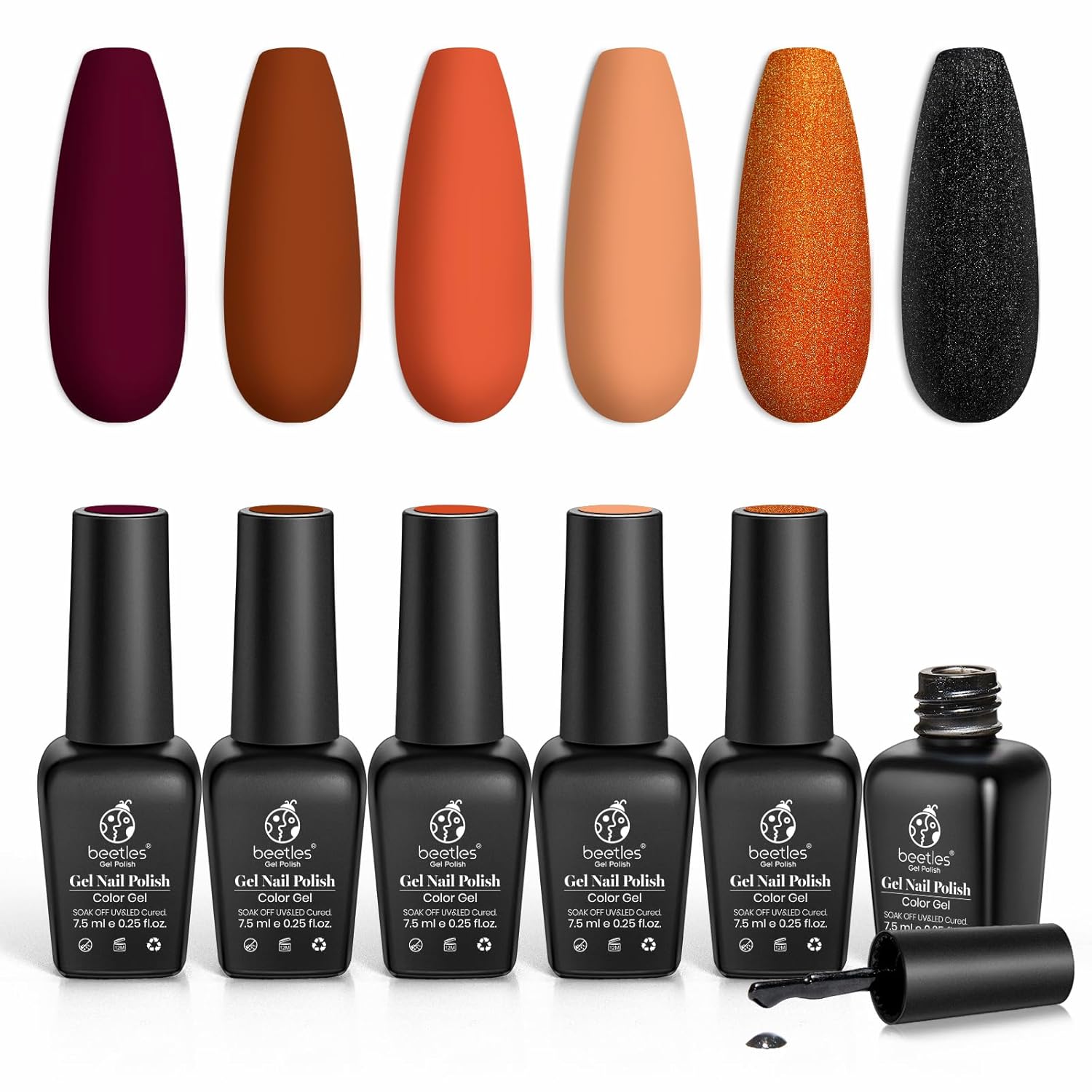 Beetles Gel Polish Conjunto de 6 cores vermelho laranja glitter outono coleção de casamento roxo glitter preto kit de unhas de gel de molho outono outono inverno esmalte gel… em promoção! Veja a oferta e mais achadinhos de Esmaltes 8 Hoje é o melhor dia para comprar Beetles Gel Polish Conjunto de 6 cores vermelho laranja glitter outono coleção de casamento roxo glitter preto kit de unhas de gel de molho outono outono inverno esmalte gel… com aquele preço maroto! Promoção! Aproveite a oferta! 8