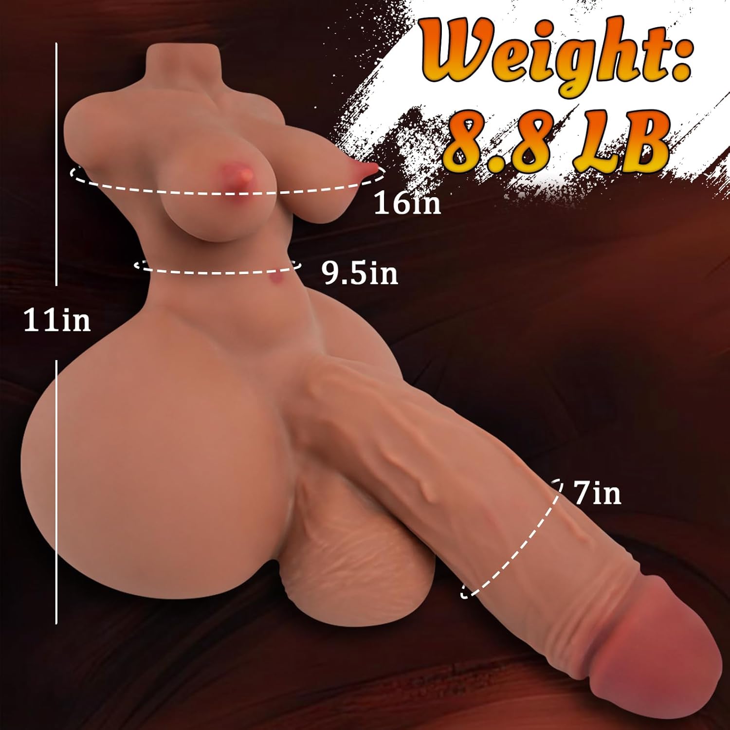 8.8LB Shemale Sex Doll Torso Sex Toy with Penetrable Dildo, 3 in 1 Trans Sex Doll with Breasts Vagina Anal for Men, 3 Channels Male Masturbation Adult Toy Love Doll for Men Gay Couple(8.8 Lbs)