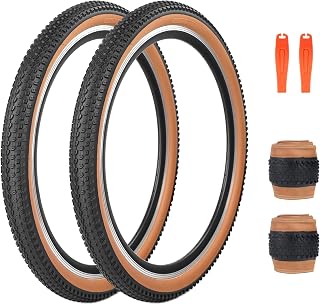 20/24/26/27.5/29x2.125 Mountain Bike Foldable Tires Heavy Duty Anti Slip Tread Compatible with 20/24/26/27.5/29 x 2.0/2.125/2.15/2.10 Compatible for Street & Off-Road Riding