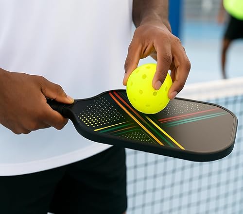 Miniatura 5 de Juego de 2 palas de pickleball con 4 bolas  Cara de fibra de vidrio de alto rendimiento para precisión, agarre cómodo y fácil control  Ideal para
