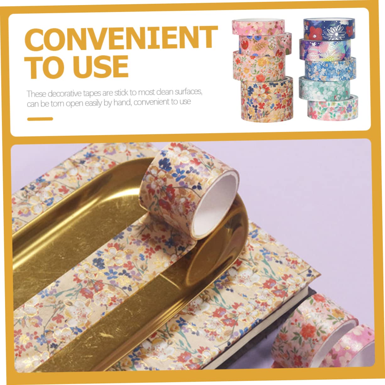 HOMSFOU 3 Sätze Blumendesign Washi Tape Dekoratives Klebeband Für Diy Bastelprojekte Scrapbooking Und Geschenkverpackungen Leicht Abziehbar Und Vielseitig Einsetzbar 9 Rollen * 3