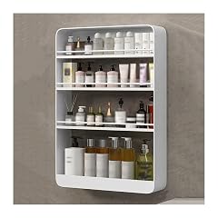 TENGJU Bathroom Storage Shelves Toilet Wall Mounted Shelf Washstand Four Story Cosmetic Storage Rack Wall Mounted Metal Shelf