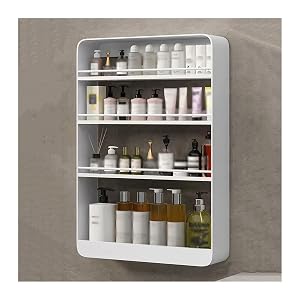 TENGJU Bathroom Storage Shelves Toilet Wall Mounted Shelf Washstand Four Story Cosmetic Storage Rack Wall Mounted Metal Shelf