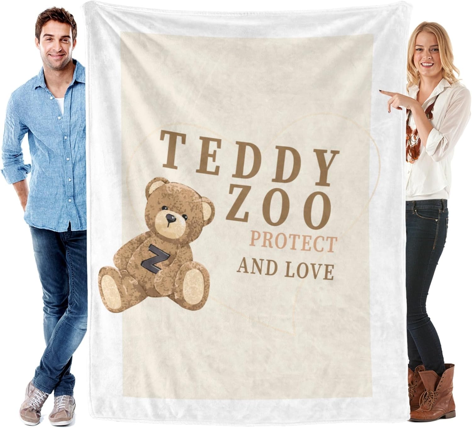 Super Soft Bear Fleece Throw Blanket - Warm Cozy Blanket for Couch Bed - Fluffy Travel Blanket - Fall Winter (60x80)