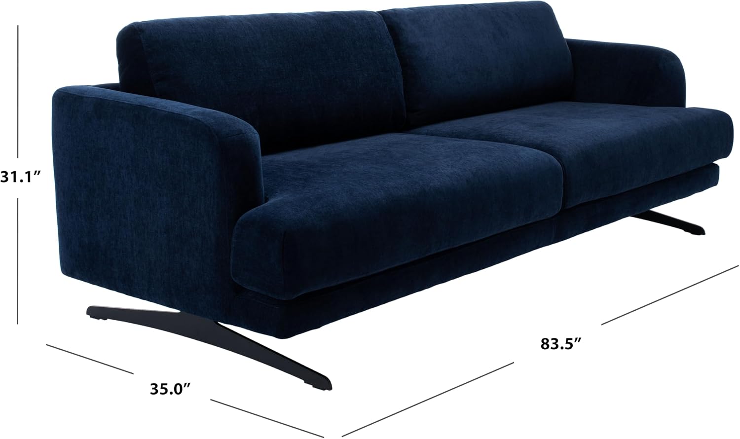 SAFAVIEH Couture Collection Karalina Modern Navy Sofa (Fully Assembled)