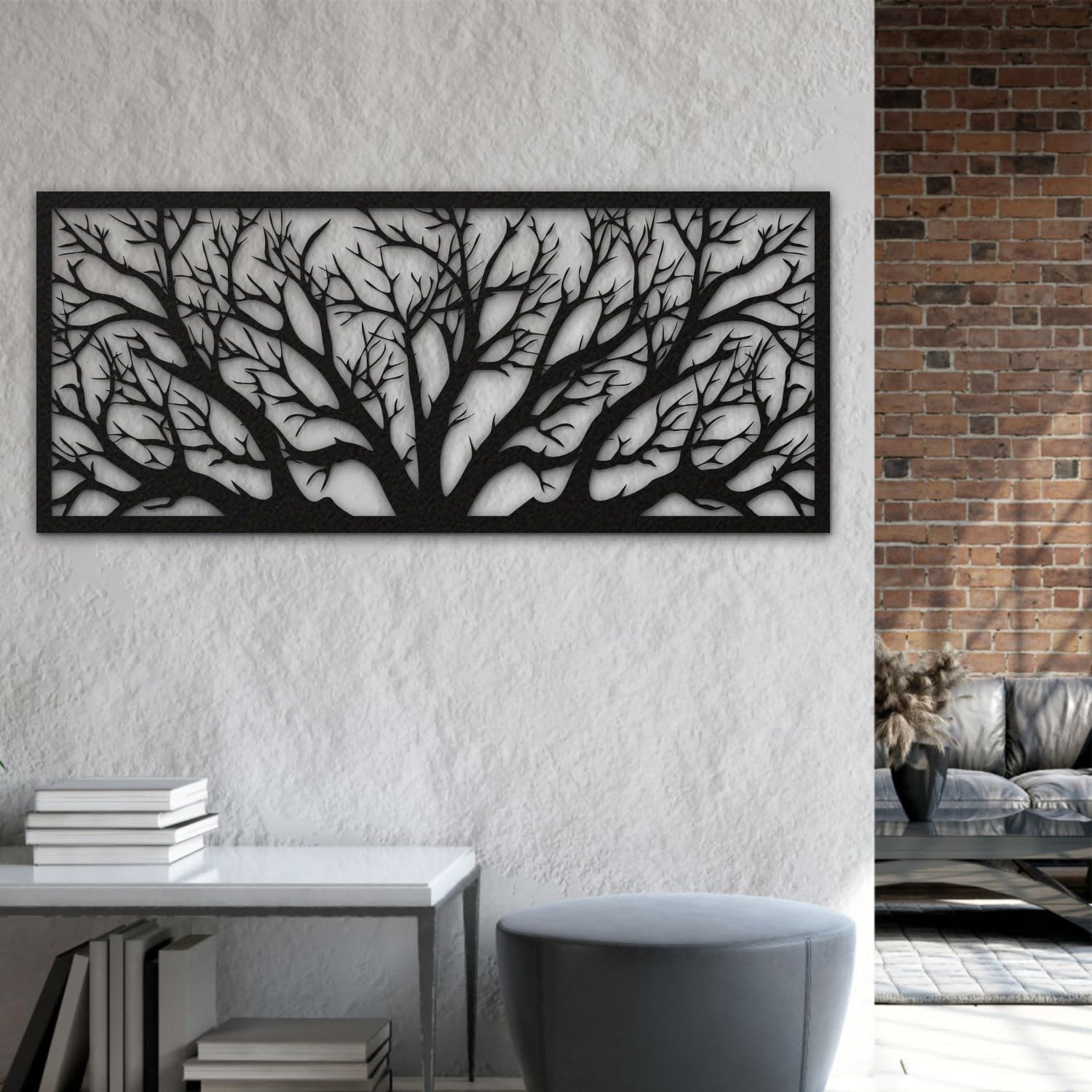 Arbre de vie en métal pour décoration murale de chambre et entrée