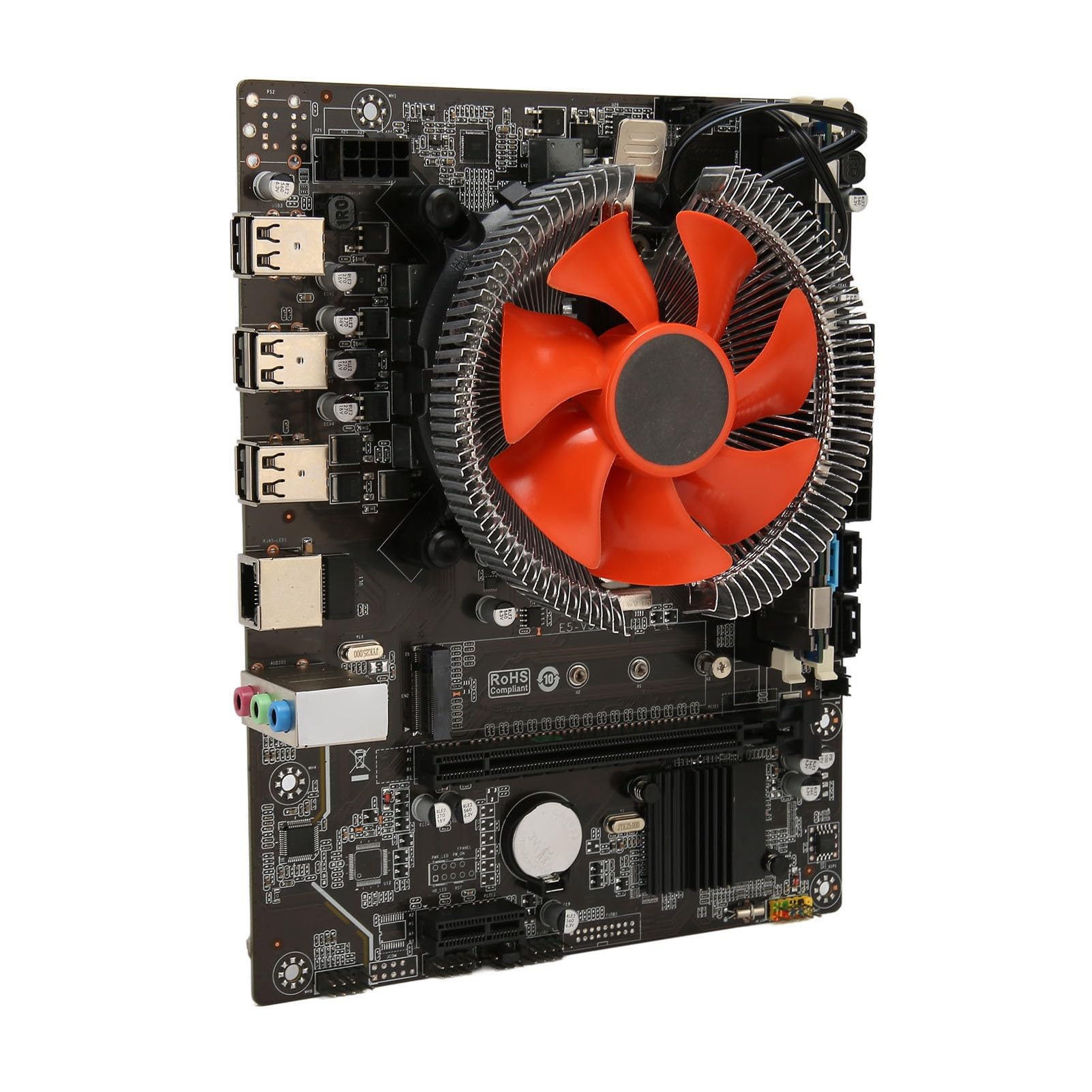 POENVFPO X79 Conjunto de alta velocidad Combu Set CPU de la placa base con el ventilador -doble indicador de luz para PC, DDR3 6 núcleos 12 subprocesos para servidor de escritorio