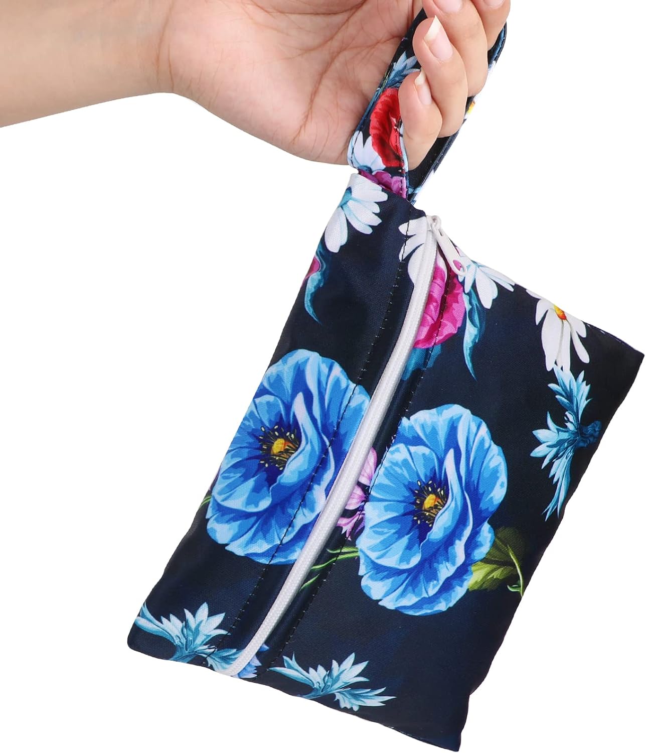 PHOGARY Reusable Menstrual Pads, Breathable Mesh Surface Cloth Sanitary Pads Set for Heavy Flow with Wet Bag, Washable Overnight Cloth Panty Liners with Wings for Women