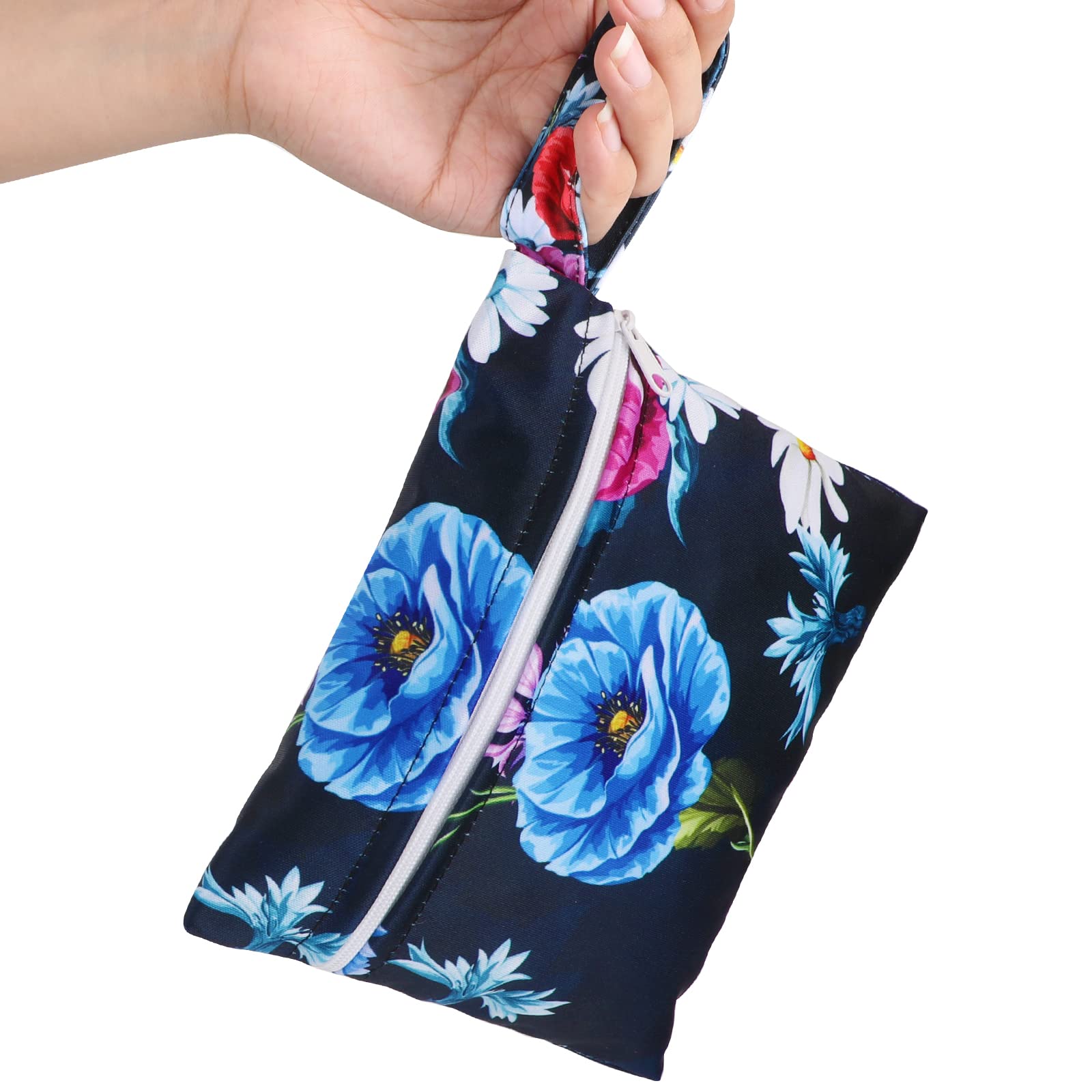 PHOGARY Reusable Menstrual Pads, Breathable Mesh Surface Cloth Sanitary Pads Set for Heavy Flow with Wet Bag, Washable Overnight Cloth Panty Liners with Wings for Women