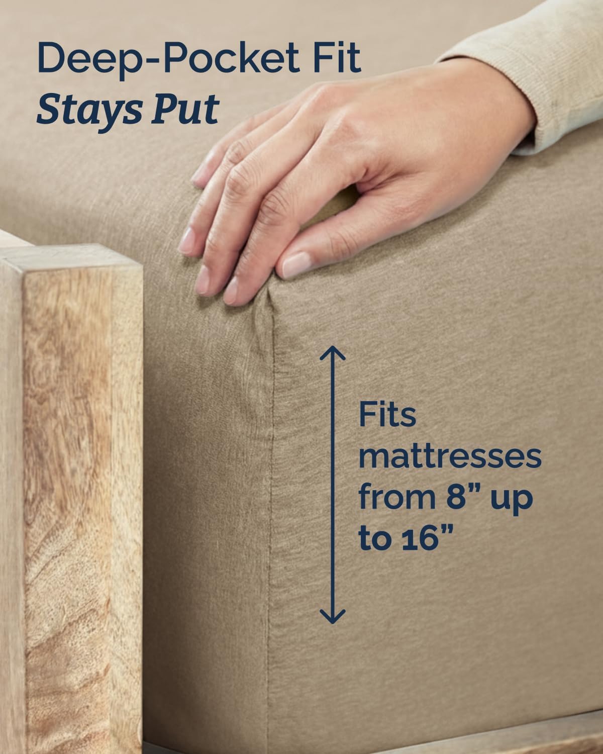 Twin 4 Piece Sheet Set - Comfy, Breathable & Cooling - Soft Hotel Luxury Bedding for Women, Men, Kids, Teens and Children - 1 Flat & 1 Fitted Sheet & 2 Pillowcases with Deep Pockets - Heathered Beige thumbnail