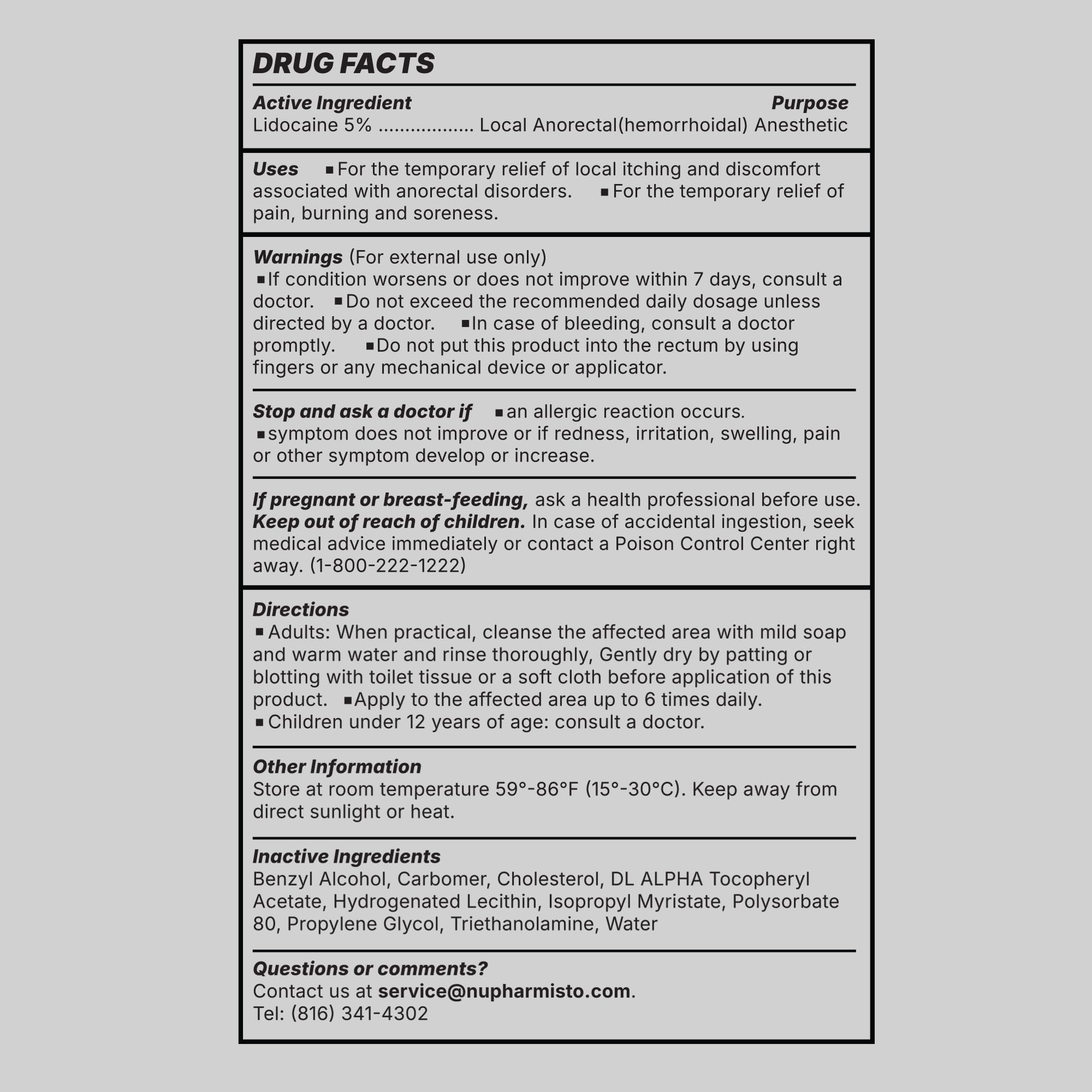 Nupharmisto 5% Lidocaine Numbing Cream: Deep Targeted Relief Lidocaine Cream, Relieve Discomfort for Topical Anorectal or Hemorrhoidal, Recovery Support with Arnica, Emu Oil & Lecithin 113g / 4.0 oz — Amazon image 6