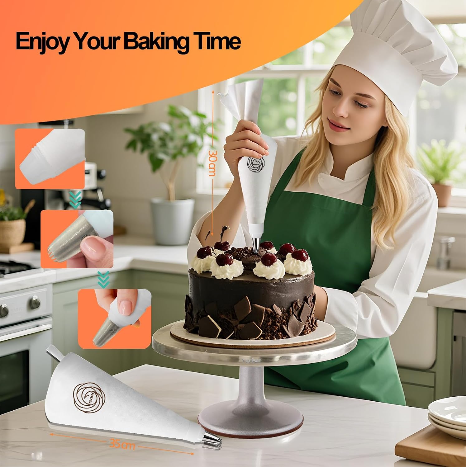 Reusable Piping Bags and Tips set, 18 Pieces Pastry Frosting Bags Kit