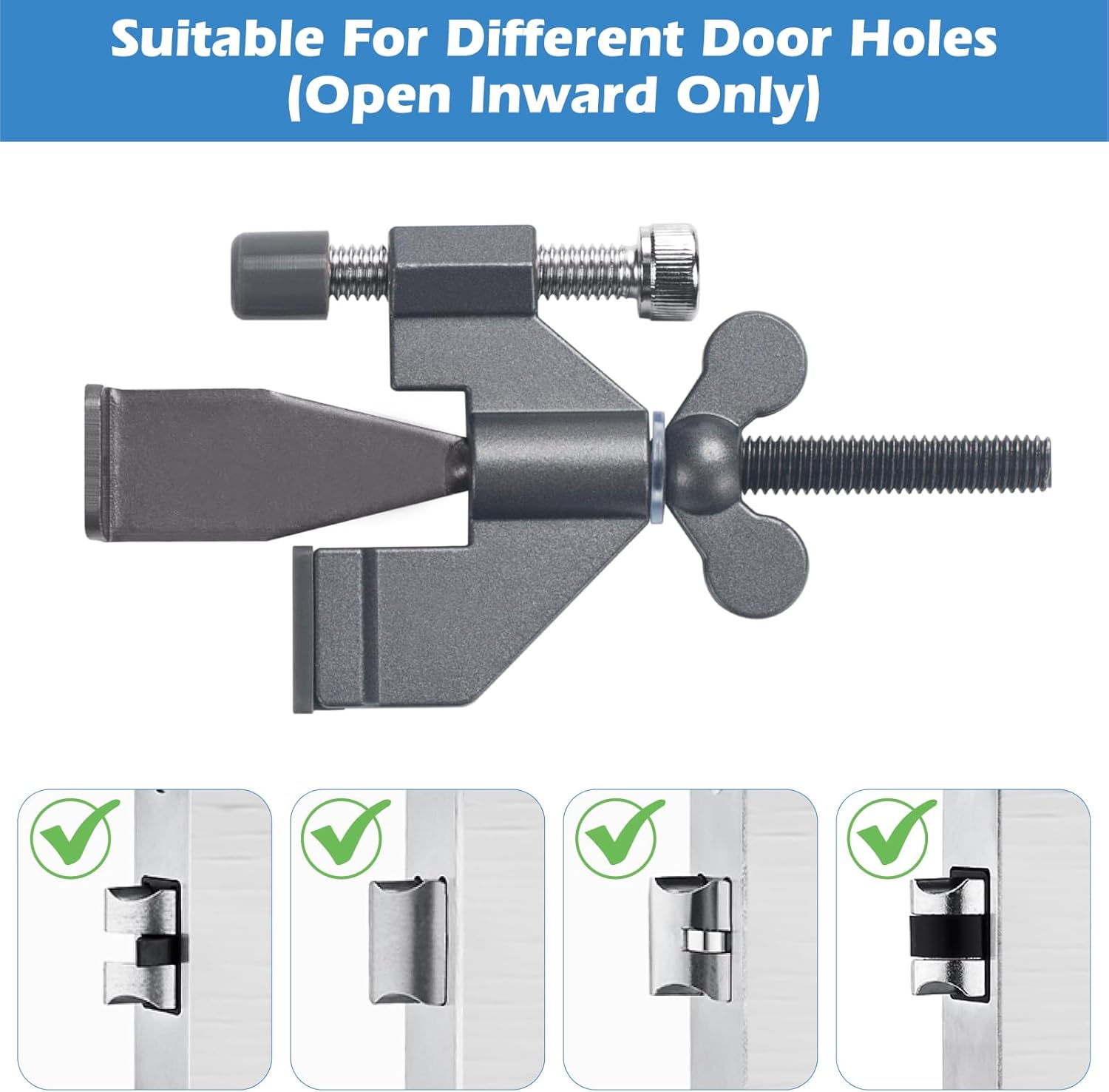 Portable Door Lock Home Security Hotel Door Locks for Travelers Door Safety Locks with Protective Silicone Caps-Travel & Home Security, Tool-Free Installation for Apartments, Hotels, Dorms