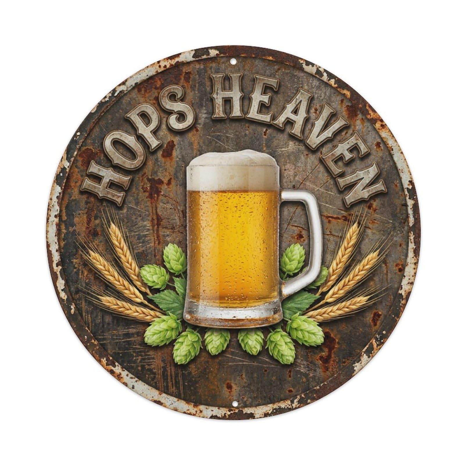 Fyrn Style Metal Tin Sign Vintage Beer Brewery Hops Heaven Retro Bar For Pub