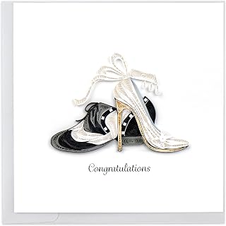 Quilling Card Handmade Quilled First Dance Wedding Greeting Card – 6x6 Inch Wedding Card with Envelope – Fair Trade Verified – Unique Paper Art Keepsake for Weddings