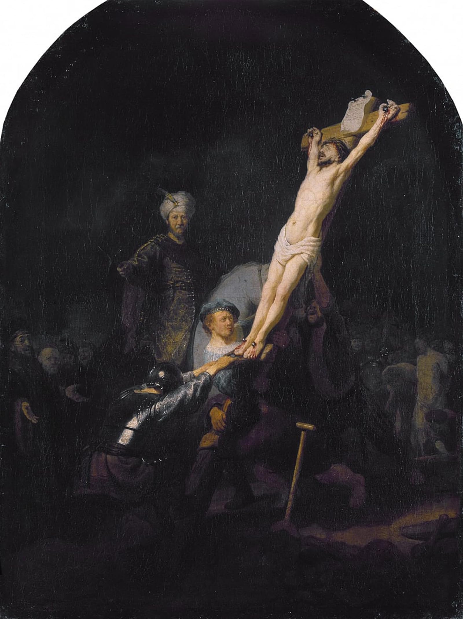 POSTERIIk Vintage Art Print Images Pictures Print The raising of the cross by Rembrandt van Rijn Modern Colour Posters for Office Home Decor 60x90cm
