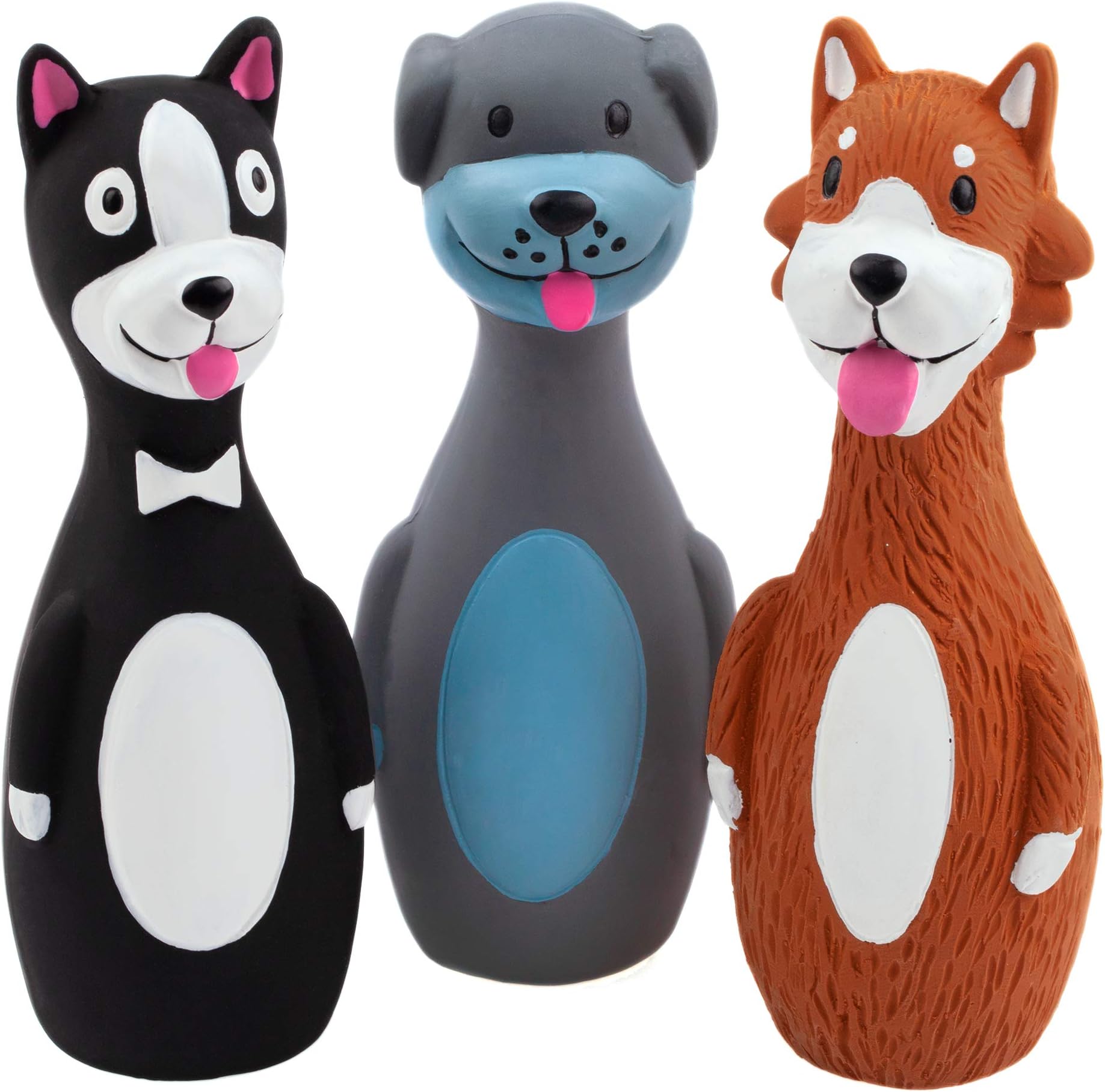 Chiwava 3 Stücks 5.7 Zoll Latex Quietsch Hundespielzeug für kleine
