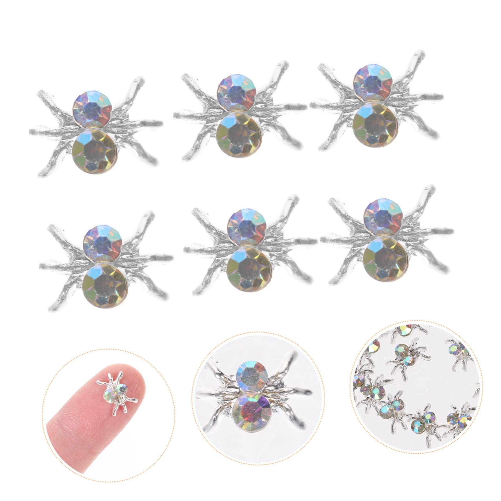 Healeved 500 Pièces Bijoux d'art d'ongle d'araignée Décoration ongles araignée Charms ongles araignée charmes d'ongles 3d manucure charmes pour ongles charmes d'araignée pour les ongles