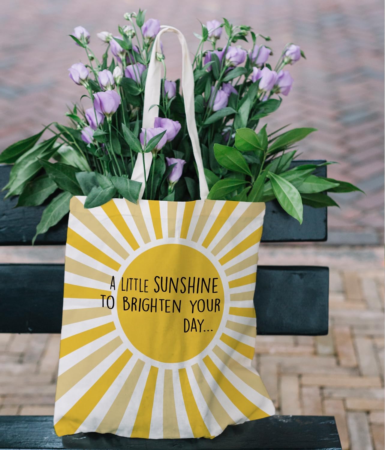 Canvas Aesthetic Tote Bag for Women, A Little Sunshine to Brighten Your Day Boho Sun Sunshine Reusable Grocery Inspirational Gifts Bag for Women - Image 3
