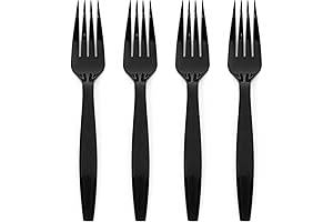 Prestee Black Plastic Forks Heavy Duty: Elegant Flatware for Every Occasion