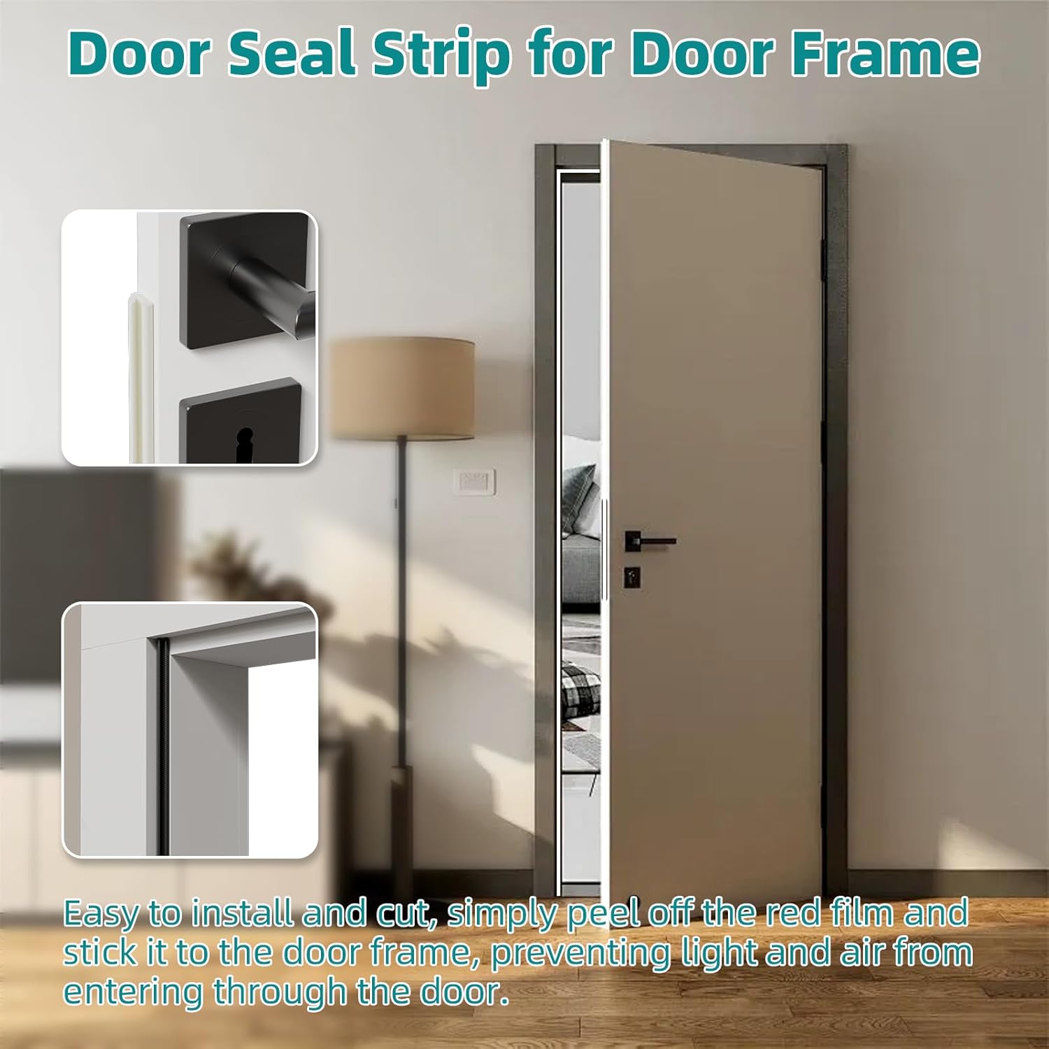 19.7 Ft V-Shape Thin Weather Stripping Door Seal Strip for Doors Frame,Self Adhesive Foam Tape Weatherstripping Door Insulation Winter,Door Soundproof Gap Filler Sealing Strip,White