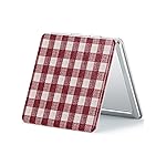 OMIRO Compact Mirror, Unique Plaid Pattern PU Leather 1X/3X Magnification, Ultra Portable for Purses, 2.76 W x 2.76 L, Red Plaid
