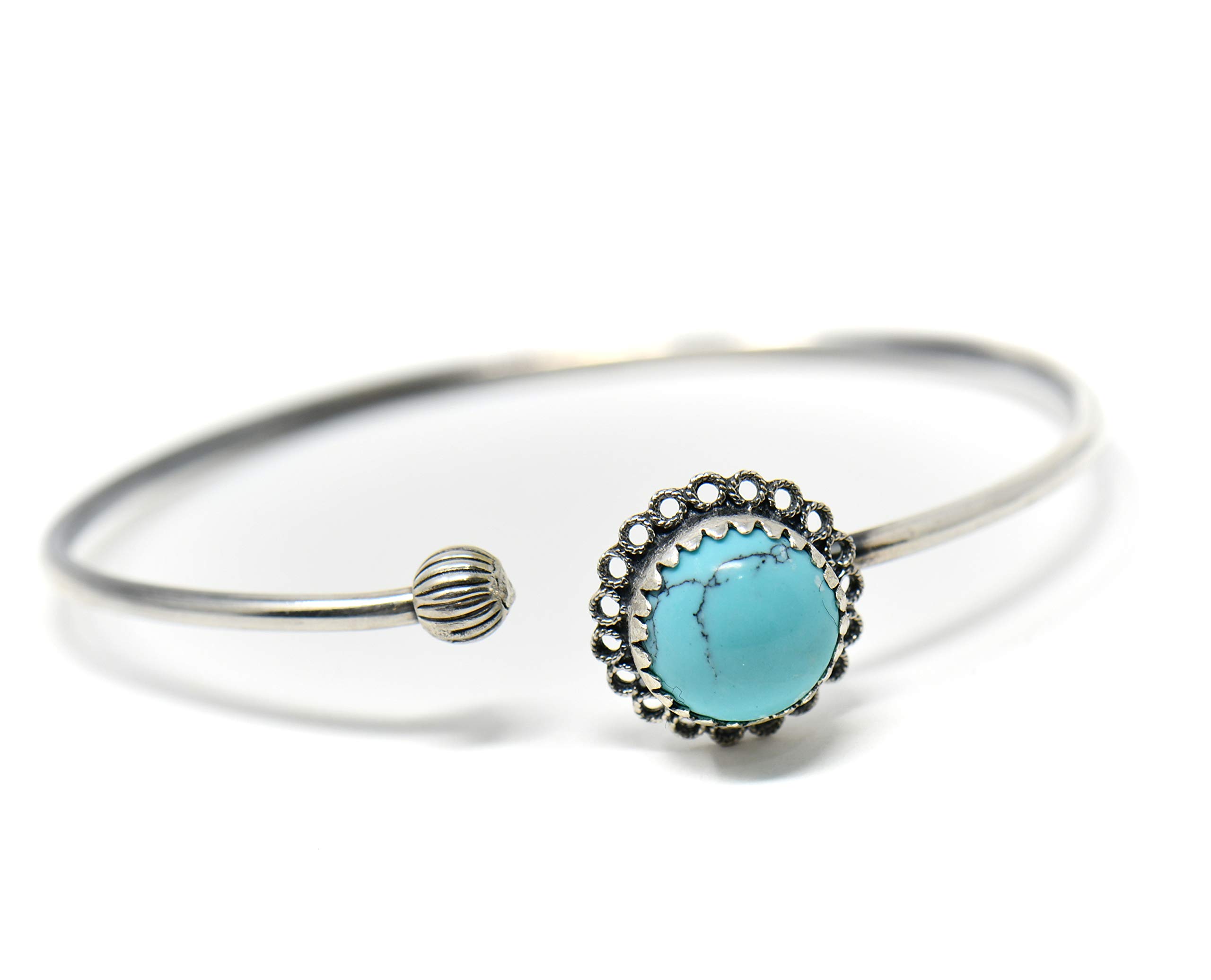 Bracciale rigido argento con turchese naturale